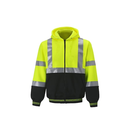 2W International Two Tone Hoodie Sweatshirt, Medium, Lime, Class 3 SS25C-3 M